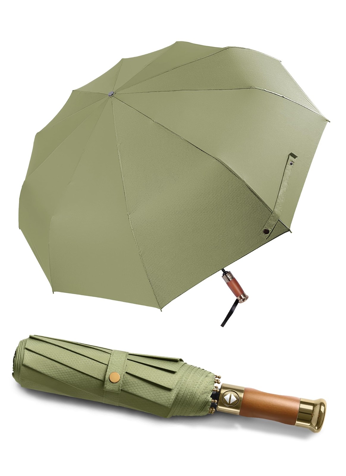 Large 45/50 Inch Umbrellas for rain Strong10 Ribs Fiberglass Umbrella Windpro...