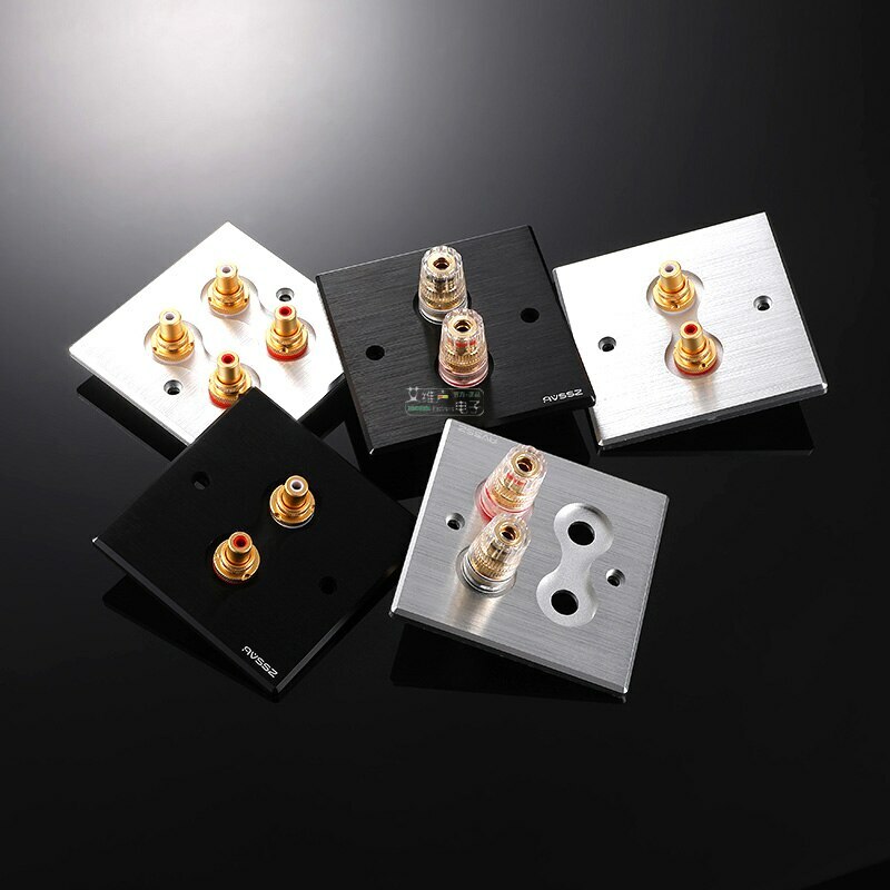 1Pcs 86 type fever wall plug audio ferrule 2-bit thickened socket panel RCA HiFi