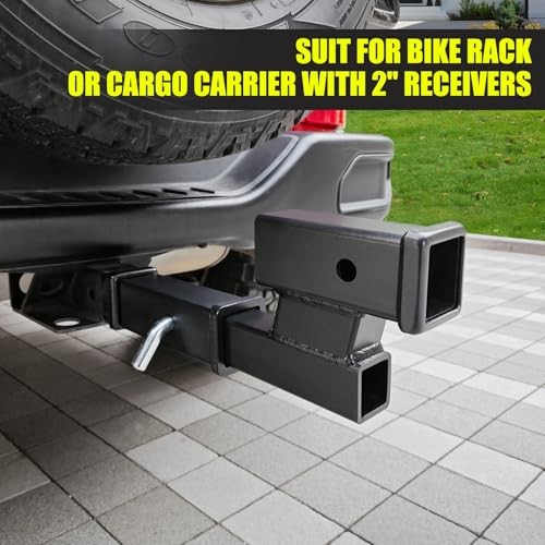 Trailer Receiver Hitch Riser Hitch riser 2" adapter black - 4-inch Rise/Drop