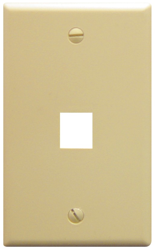 FACEPLATE FLAT 1-GANG 1-PORT IVORY IC107F01IV UPC 633758004763