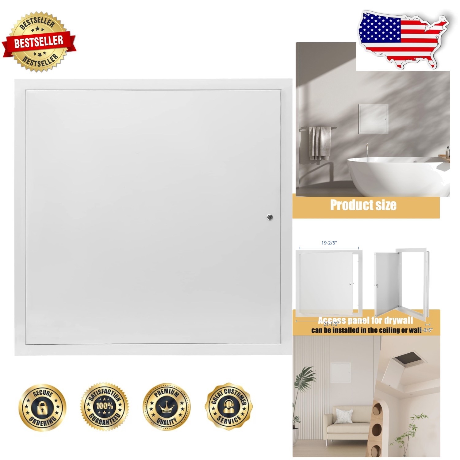 Thick 20x20 Metal Access Panel Drywall Attic Ceiling Door | 1mm Alloy Steel, ...