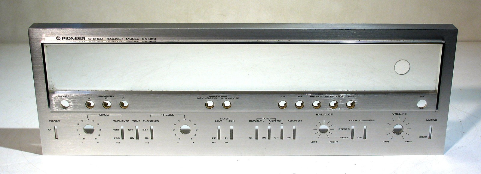 Pioneer SX-950 Front Panel with Glass