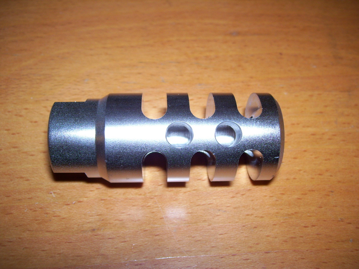 fits .450 Caliber ,  5/8x32 TPI  STAINLESS Muzzle Brake w/ free JAM NUT