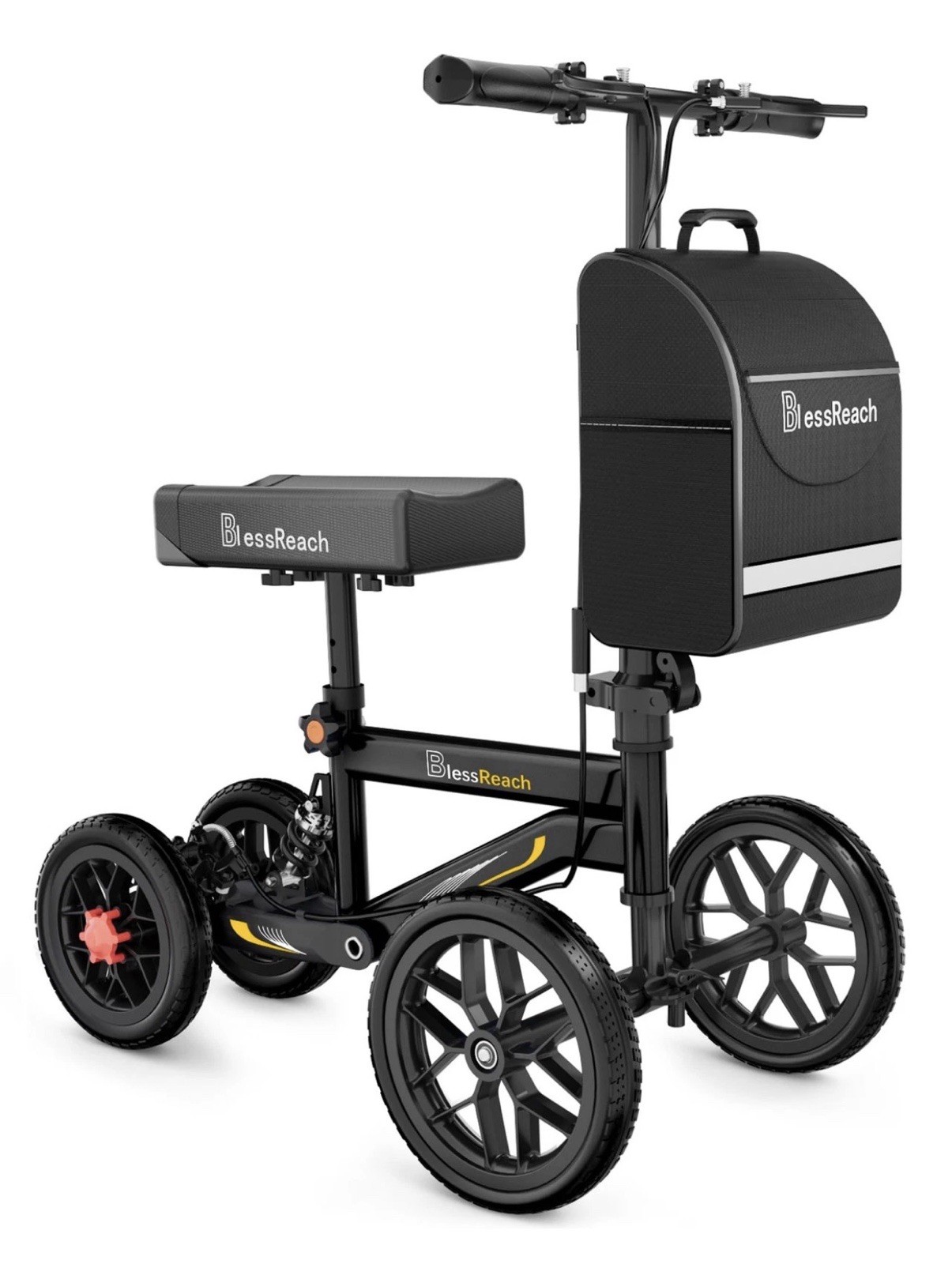 BlessReach Deluxe Medical Scooter Double Handbrake All Terrain Steerable