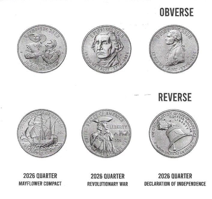 2026 P&D Uncirculated  Quarter Set. With Declaration of Independence Quarters.