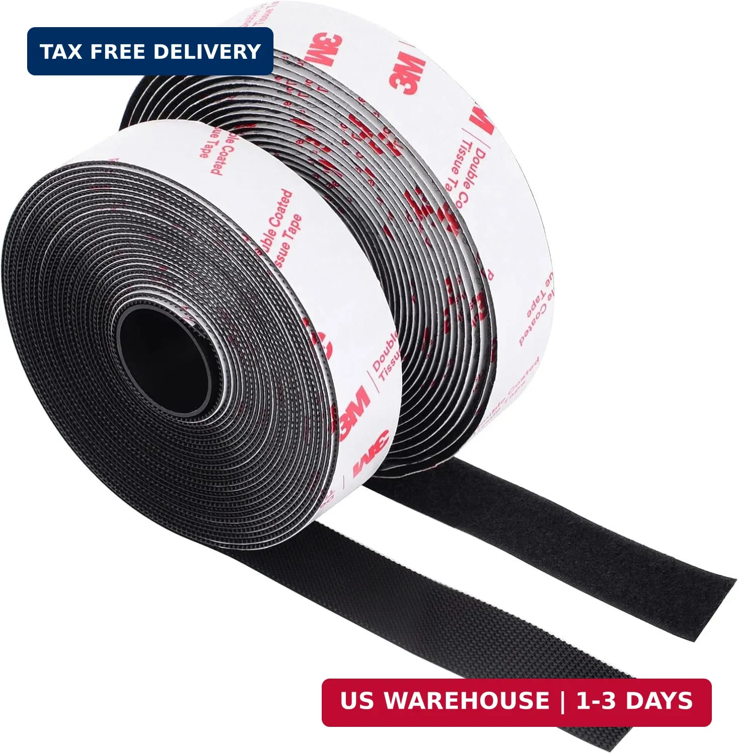 Hook and Loop Tape 1in x 20ft, Heavy Duty Adhesion Strip, Slef Adhesive Interloc