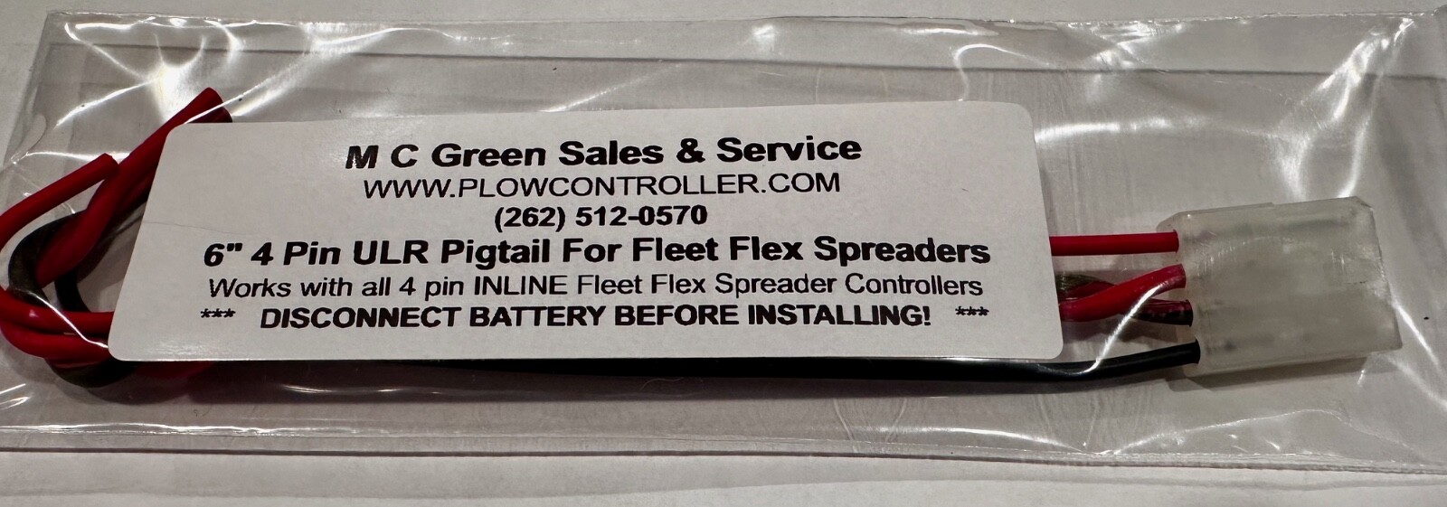 WESTERN FISHER SNOWEX SALT SPREADER 4 PIN ULR FLEET FLEX REPAIR PIGTAIL HARNESS