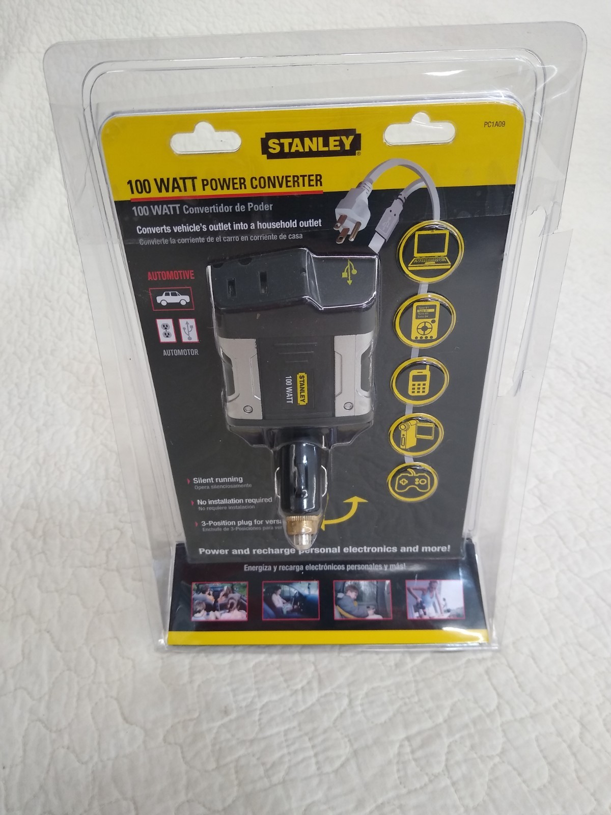 STANLEY PC1A09 100 Watt Power Inverter For Car/Auto to Many Others OPEN BOX