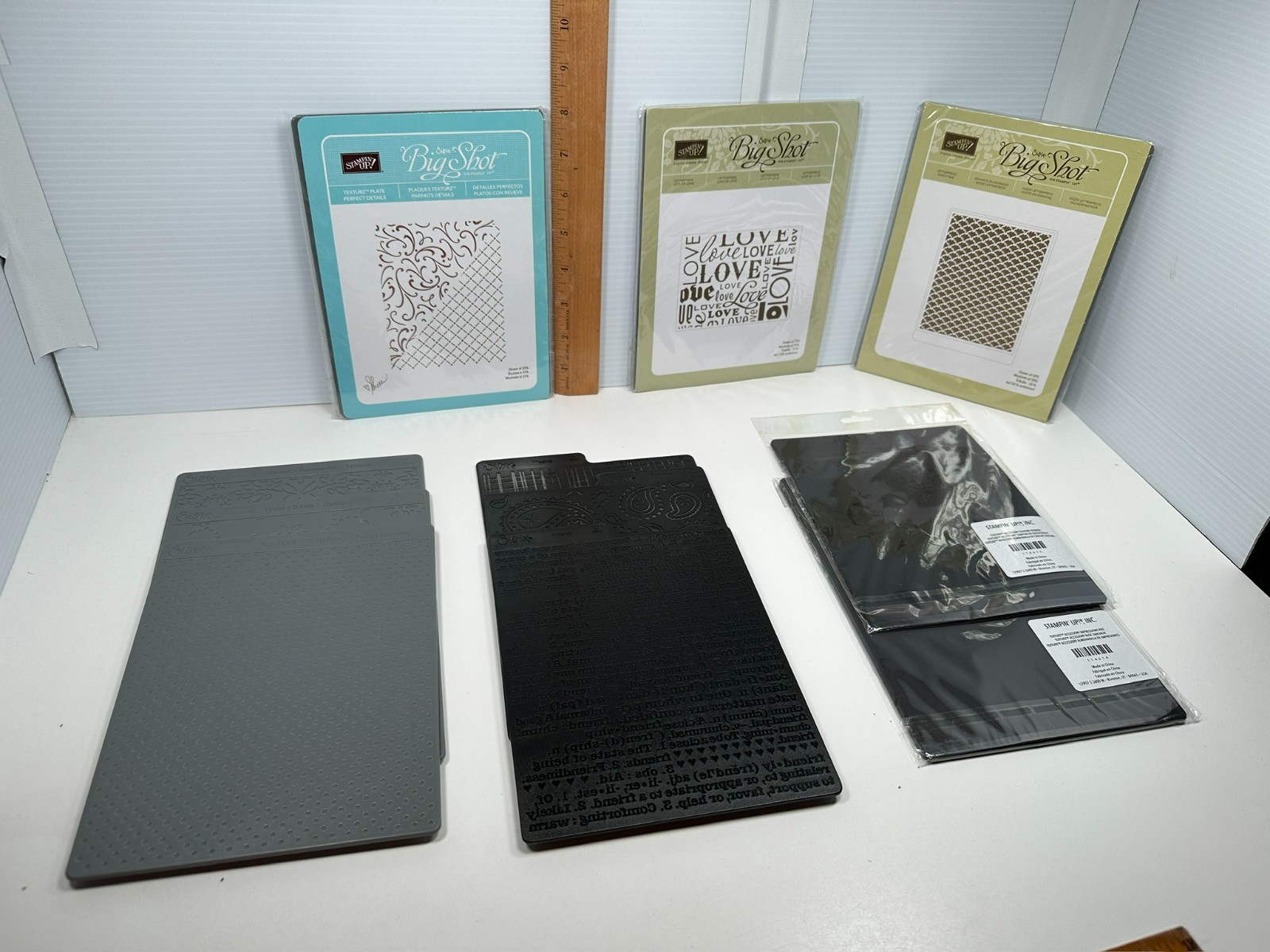 Stampin' Up! Sizzix Big Shot LETTERPRESS Embossing Plates Silicone Rubber Impre