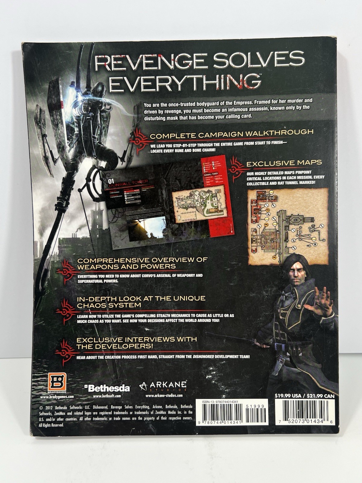 Dishonored Strategy Guide by BradyGames - Paperback - Good Condition