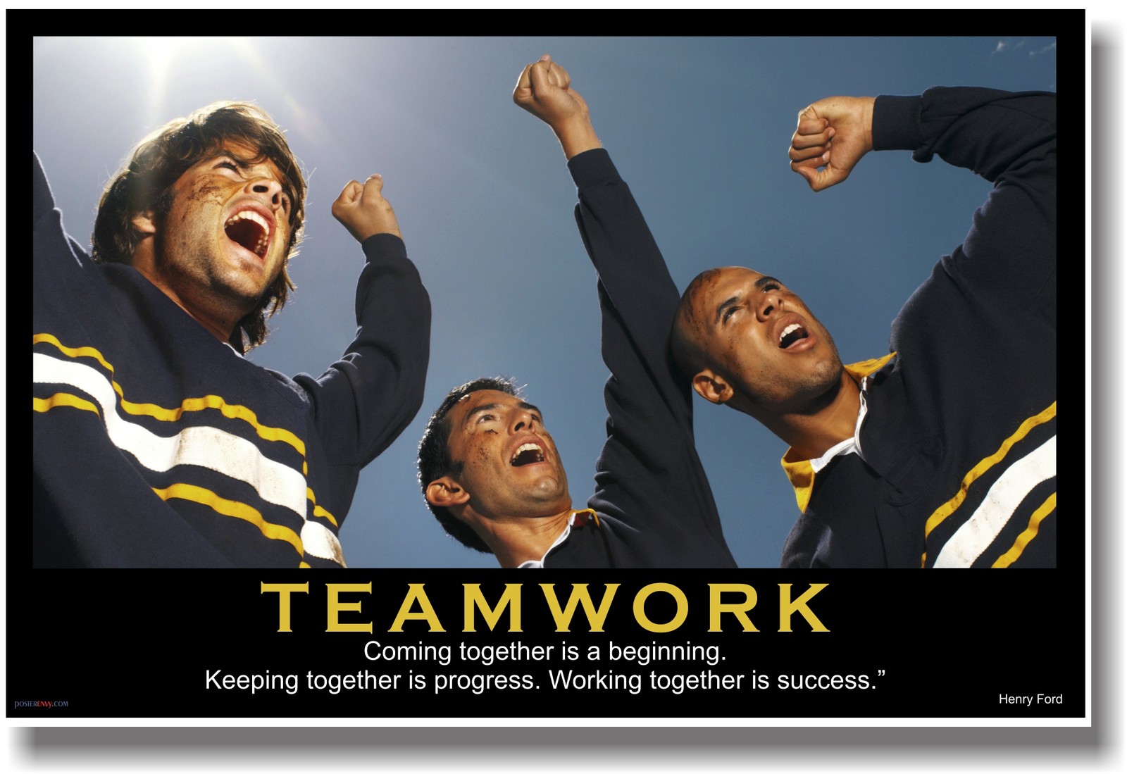 NEW Motivational TEAMWORK POSTER - Henry Ford Quote - Sports Fan Cheer Team
