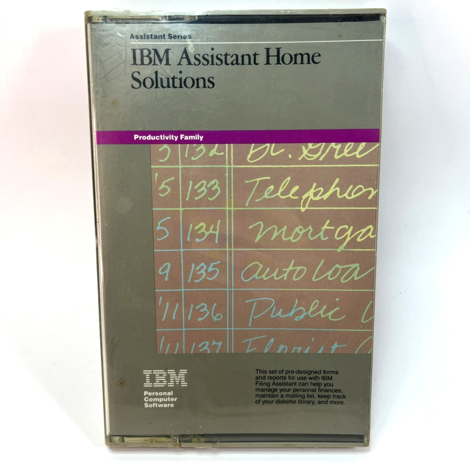 IBM Assistant Home Solutions - For IBM PC XT & PCjr- Sealed in Plastic