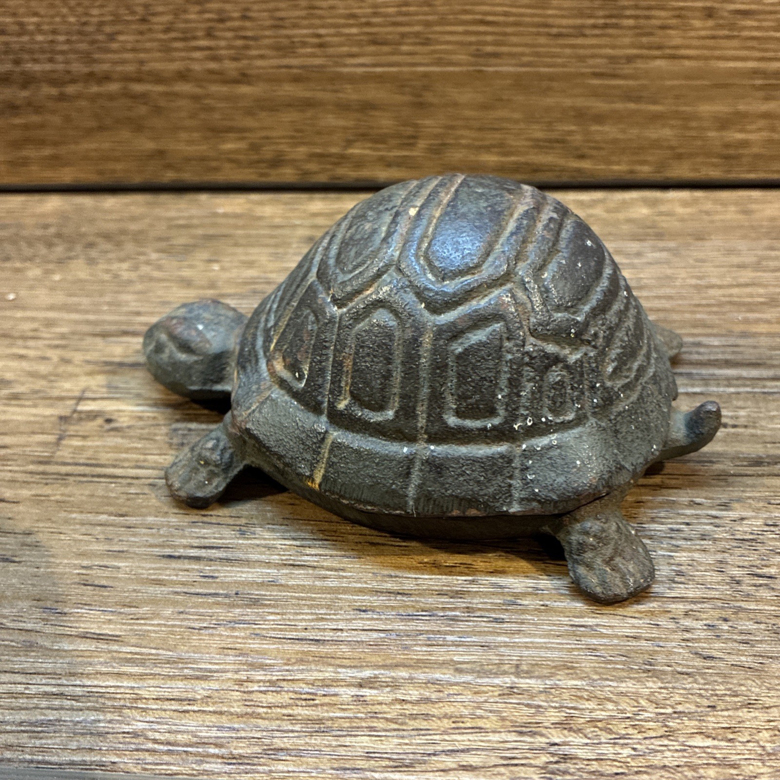 Turtle Hide A Key Box Hideaway Rustic Cast Iron Garden Decor Figure Tortoise