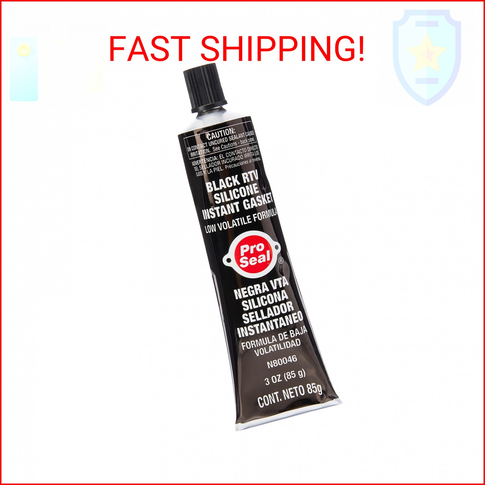 Pro Seal RTV Silicone Sealant,3 oz Tube,Black (80046)