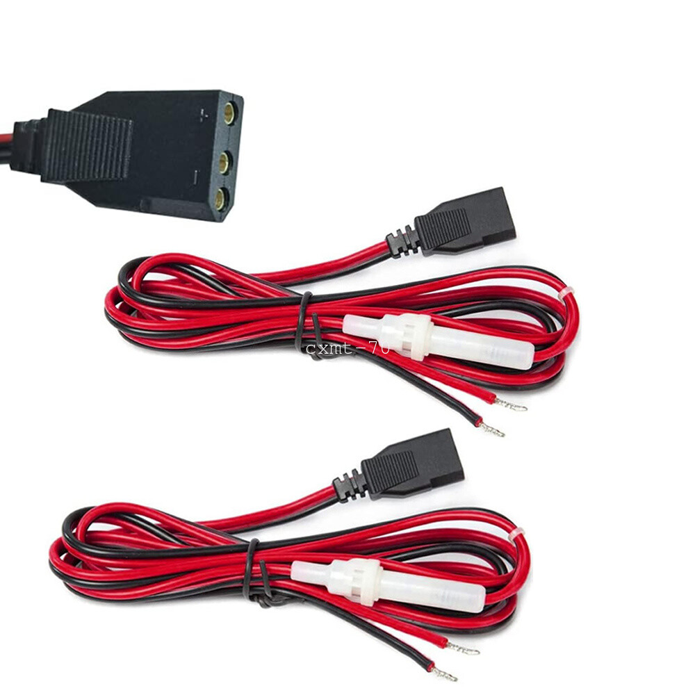 2x CB Ham Radios Power Cord 3-Pin Plug 2-Wire w/ 15A Fuse For Midland Ranger
