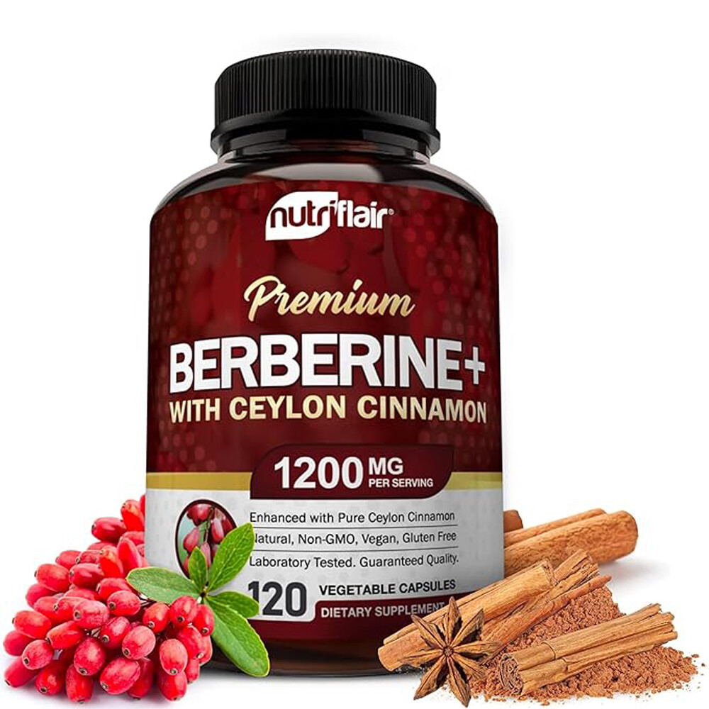Berberine 1200mg Capsules Support Blood Sugar Supplement Antioxidant Cholesterol