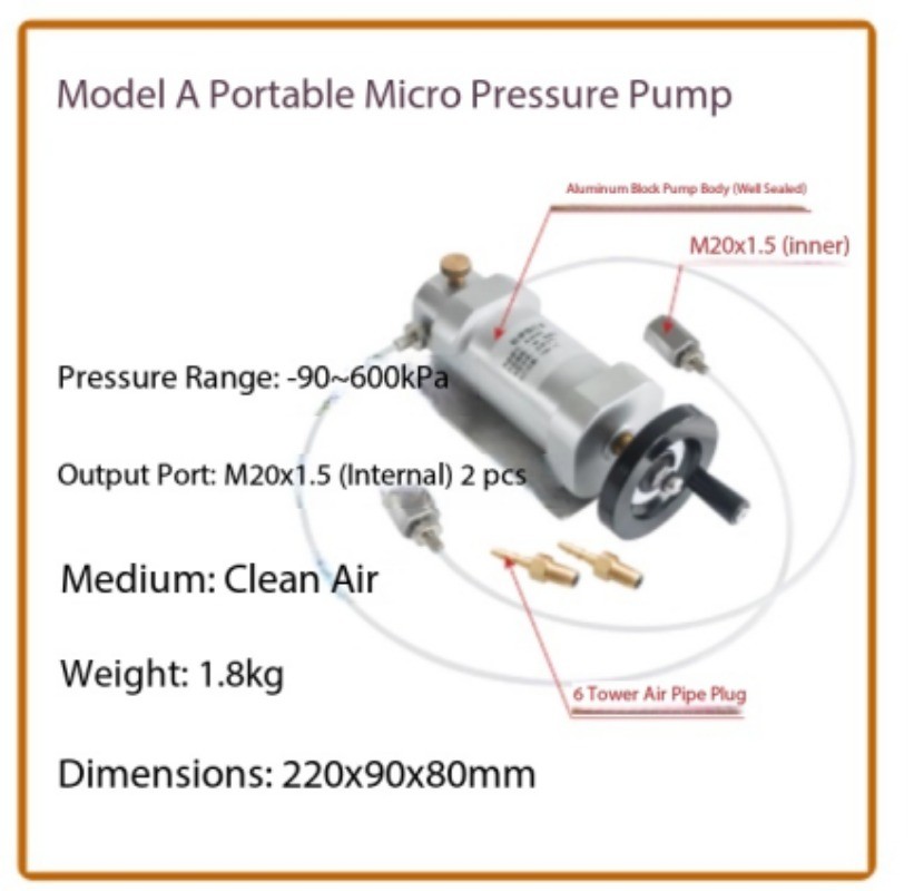 Portable Gas Pressure Pump Handheld Gas Pressure Source Calibration Station