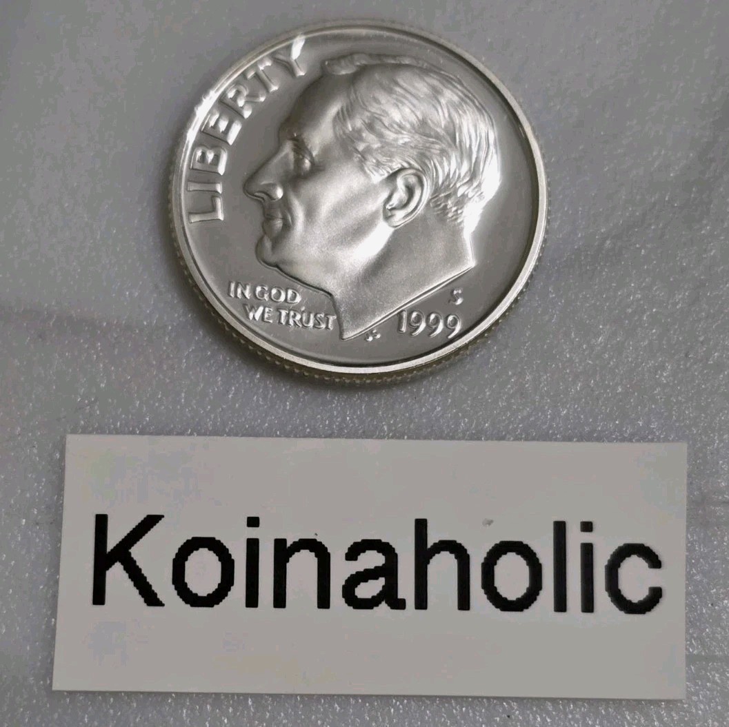 1999 S Proof SILVER Roosevelt Dime 10c DCAM 90% Silver From Proof Set 🔥