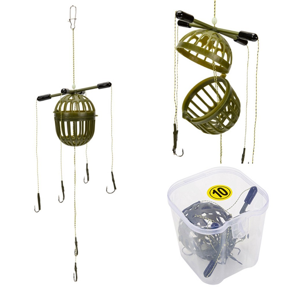 Fishhook Hook Rig Set Bait Feeder Fishing Feeder Holder Fishhook Feeder Tackle