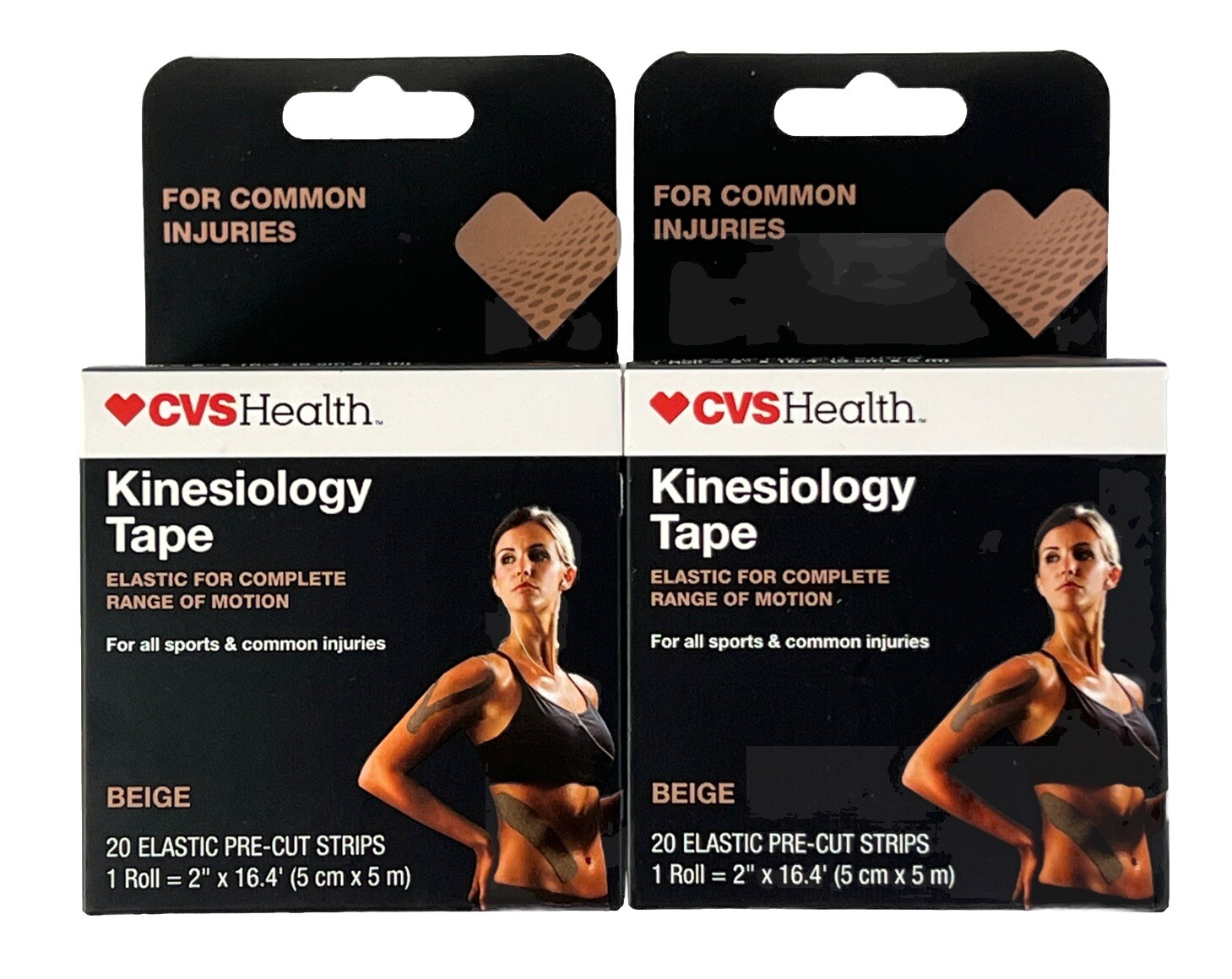 2 Rolls TAPE Kinesiology Elastic Therapy Athletic Beige 40 strips 2" wide 16.4'