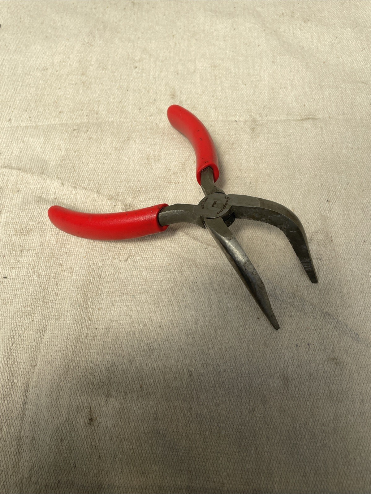 Snap-on 7” long 90 degree Angle Jaw Needle Nose Pliers 497CCP USA