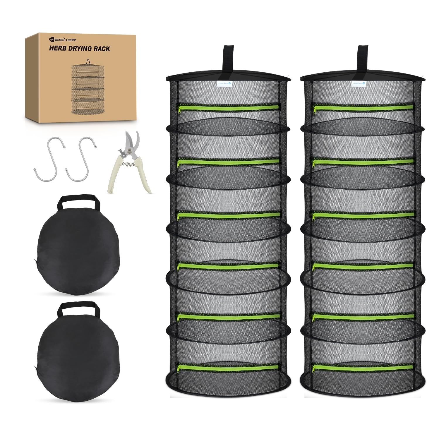 "6Layer Herb Drying Rack  Foldable Mesh Net for Plants & Clothes, 24"