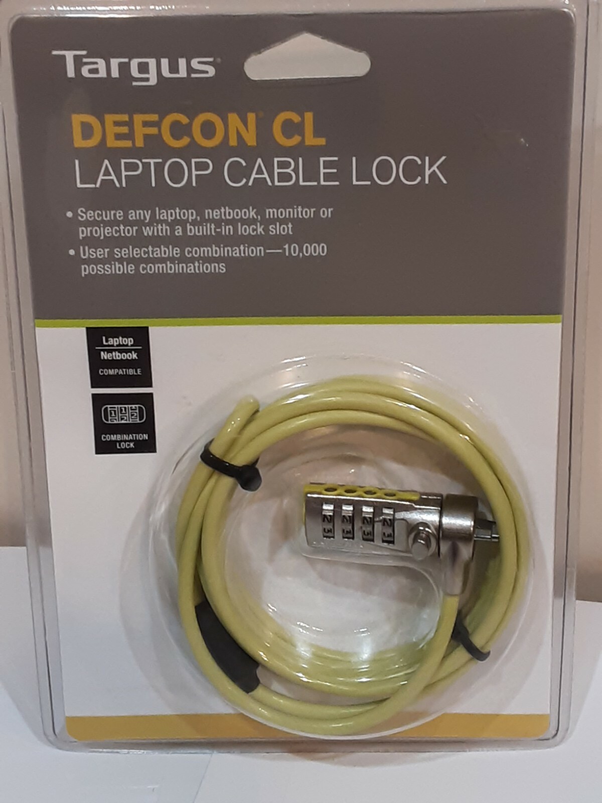 TARGUS DEFCON CL LAPTOP COMBINATION CABLE LOCK NEW