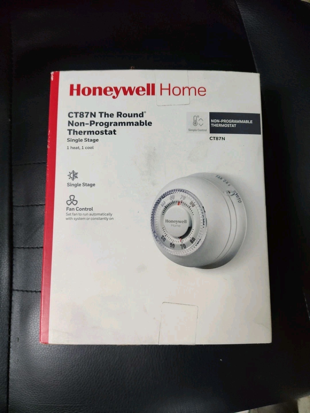 Honeywell Home CT87N Round Non-Programmable Heat-Only Manual Thermostat White