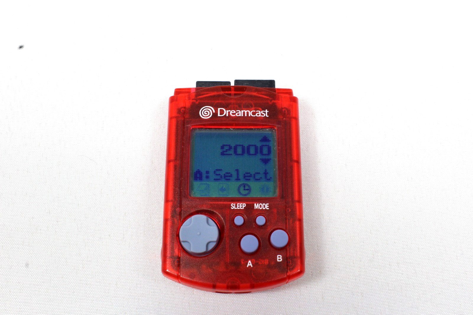 Official Sega Dreamcast Clear Red VMU HKT-7000 Memory Card (GREAT CONDITION)