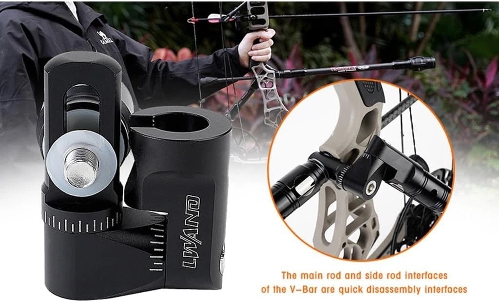 Adjustable Single Side V-Bar Mount with Quick Disconnect for Bow Stabilization-~