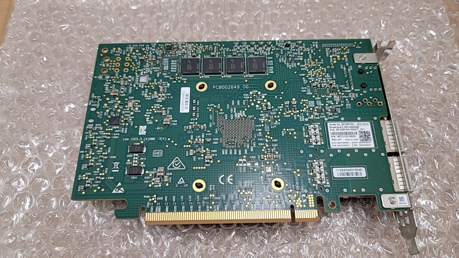 NVIDIA BlueField-2 Ethernet DPU200GbE Model number:BF2M515A
