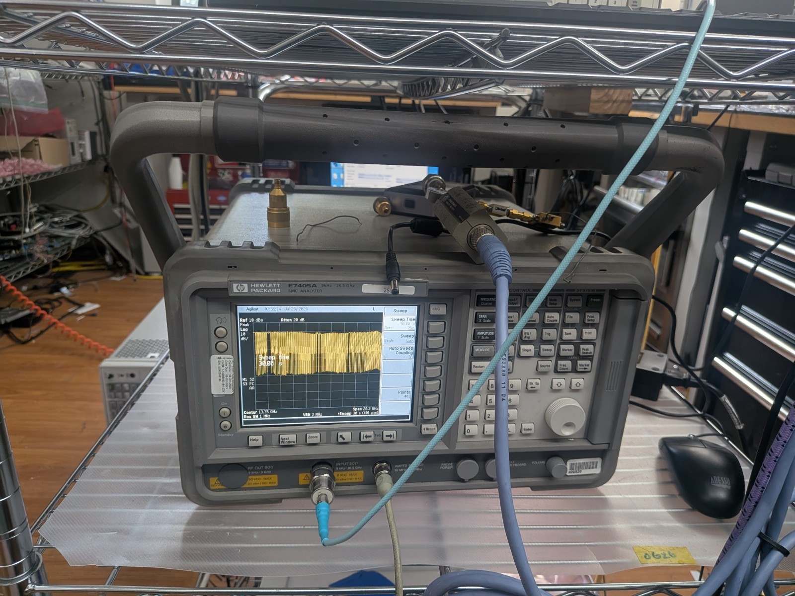 🔥 Agilent HP Keysight E7405B EMC Spectrum Analyzer 26.9 GHz Aligned/Cal'd Opts!