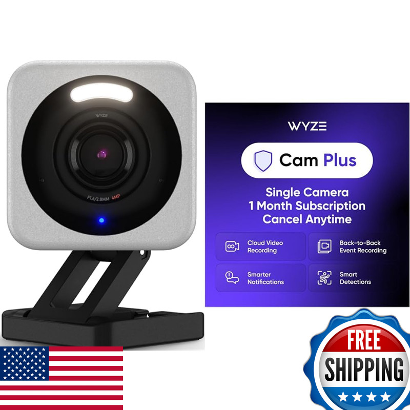 Wyze Cam V4 Grey Wyze Cam Plus Monthly Covers 1 Wyze Camera Auto-Renews At