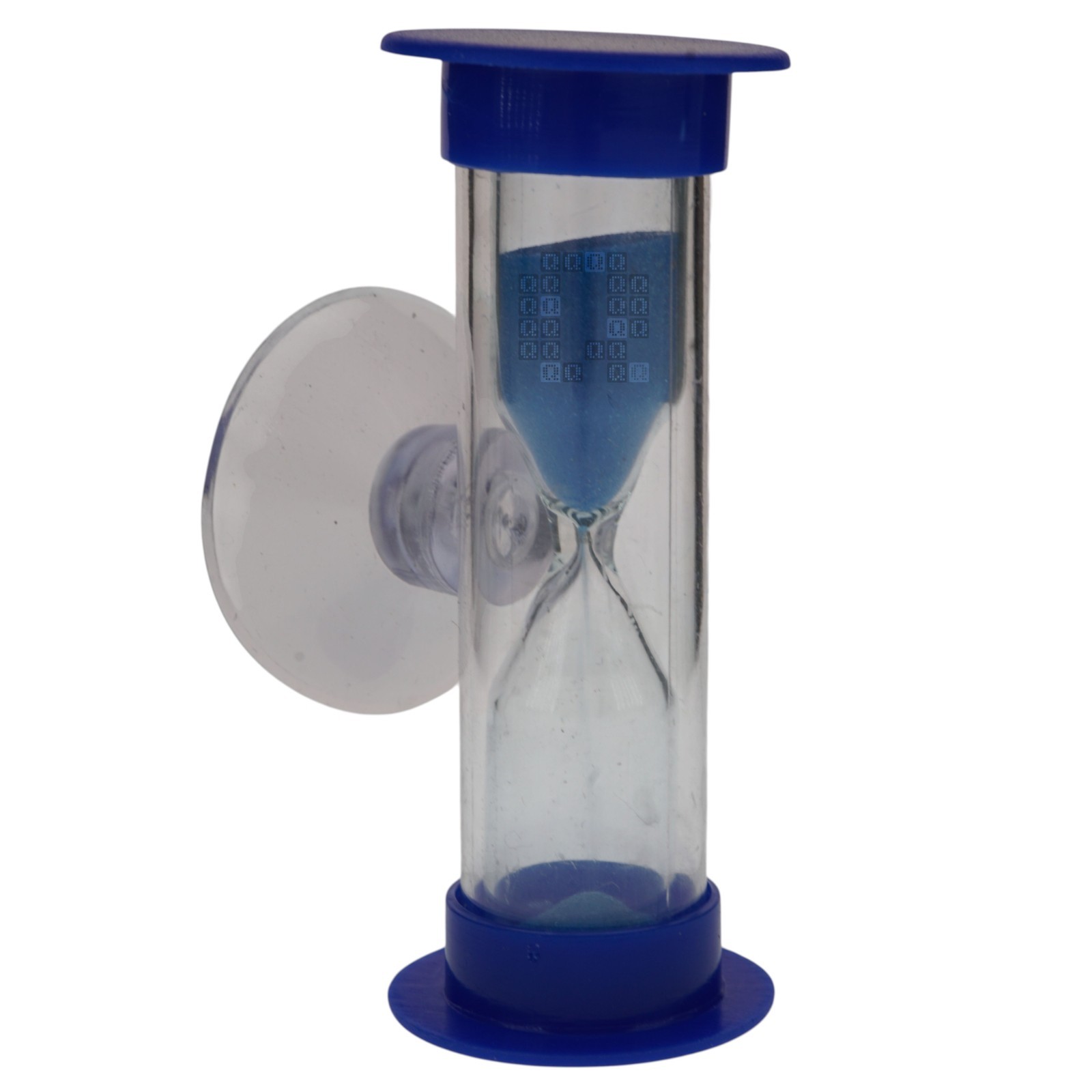 Plastic Hourglass Sand Timer with Suction Cup, 3 Minute, Blue, 2-3/8" Height