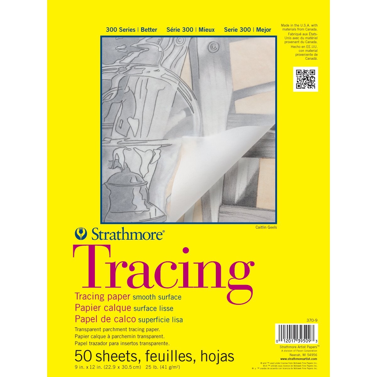 Strathmore 300 Series Tracing Paper Pad, Tape Bound, 11X14 I