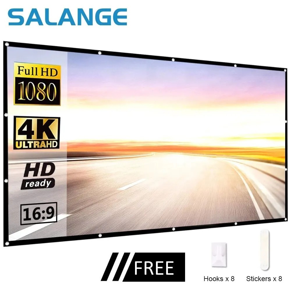 60" -150" Projector Screen HD Foldable Projection Curtain Outdoor Home Theater