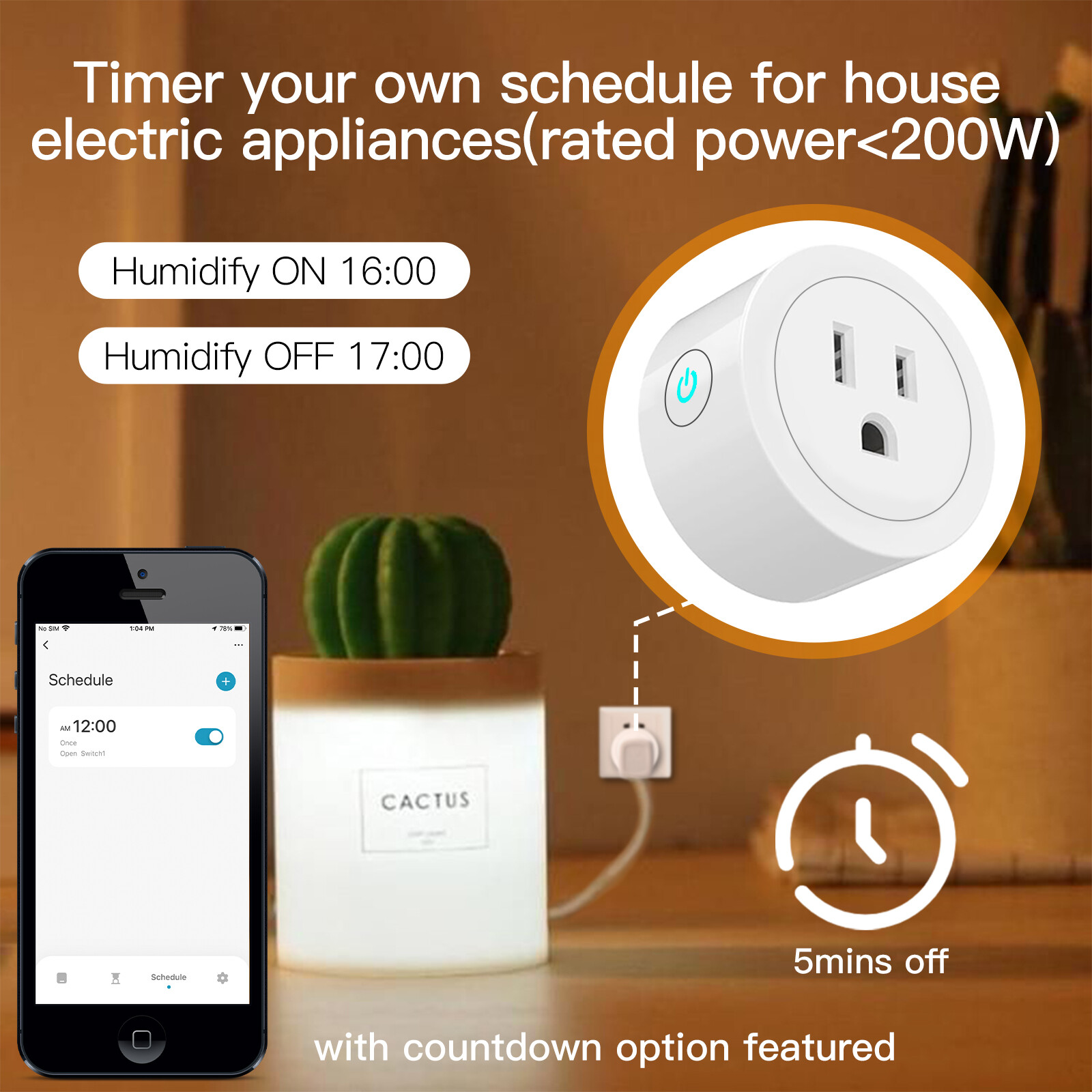 MOES WiFi Smart Power Dimmer Plug Switch Socket Outlet Timer Alexa Google APP