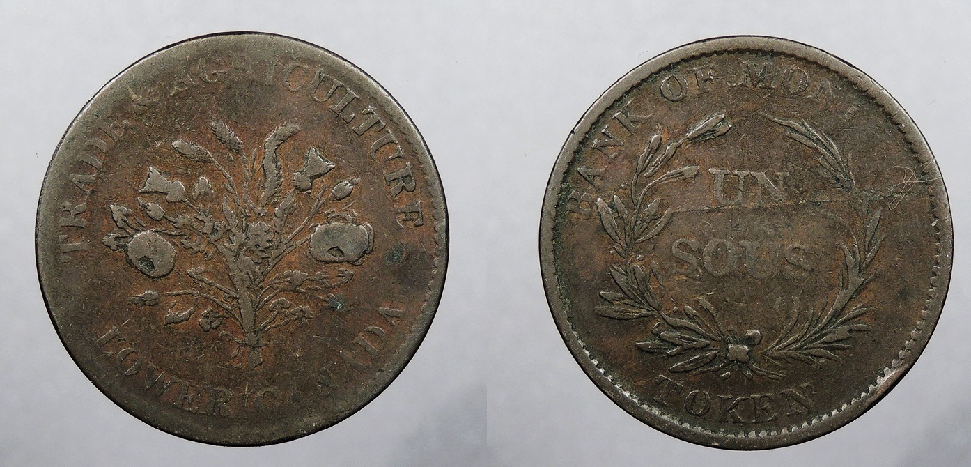 CANADA Lower Canada ND (1836) Un Sou Token Bouquet #WC104418