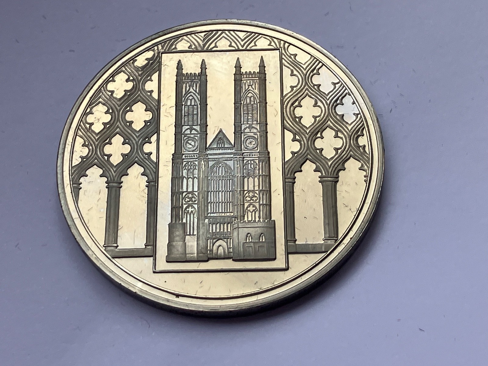 SOLID NICKEL SILVER WESTMINSTER ABBEY COIN MEDAL