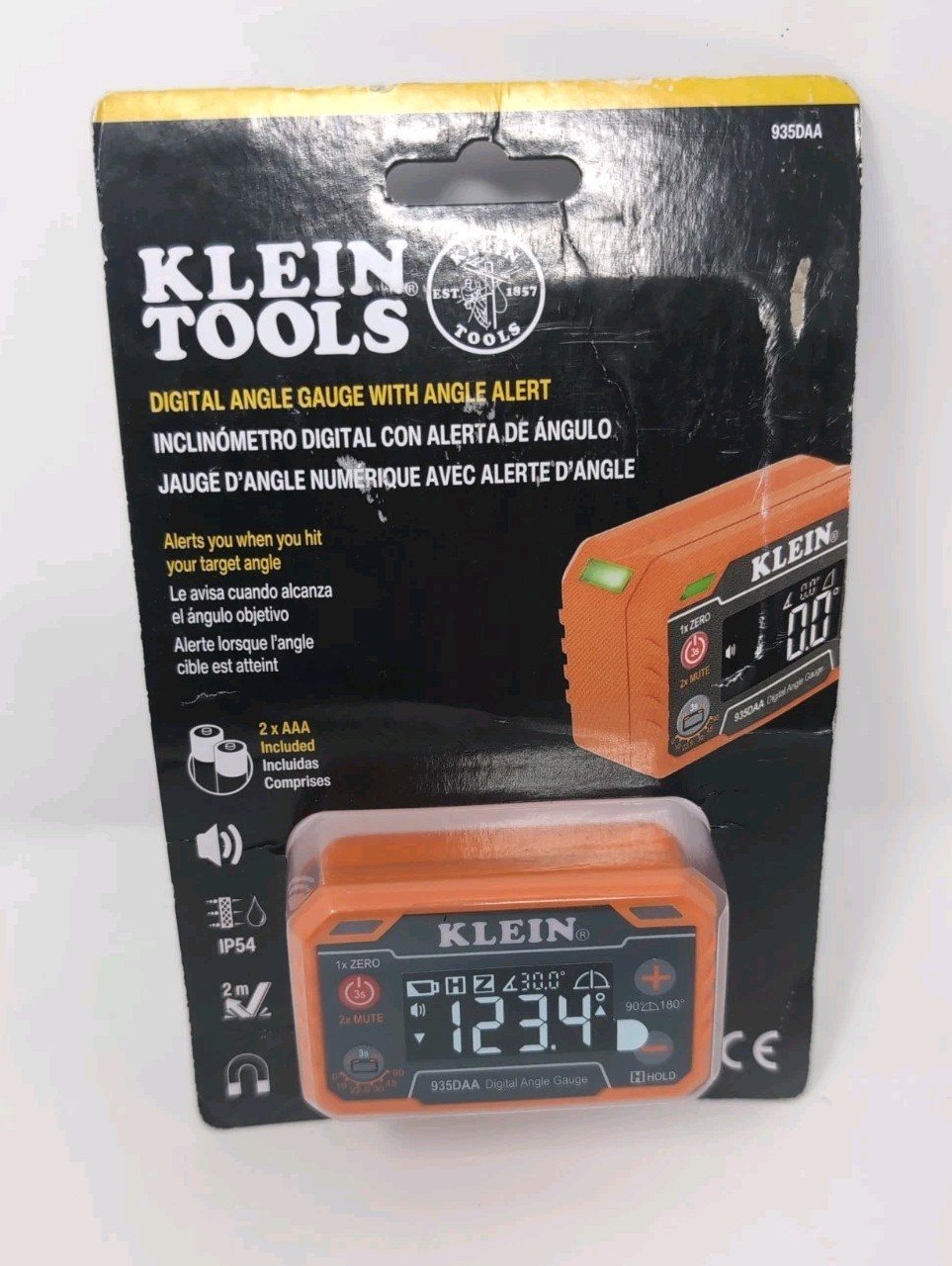 Klein Tools Digital Angle Gauge With Angle Alert 935DAA IP54 Rated New