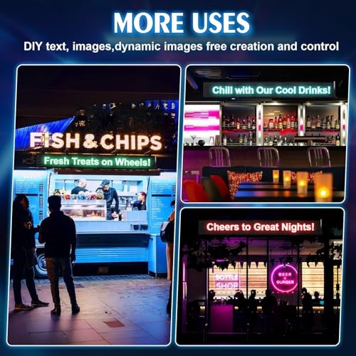 35.4" x 7.56" Programmable Windshield LED Eyes Display, USB 5V 35.4in*7.56in