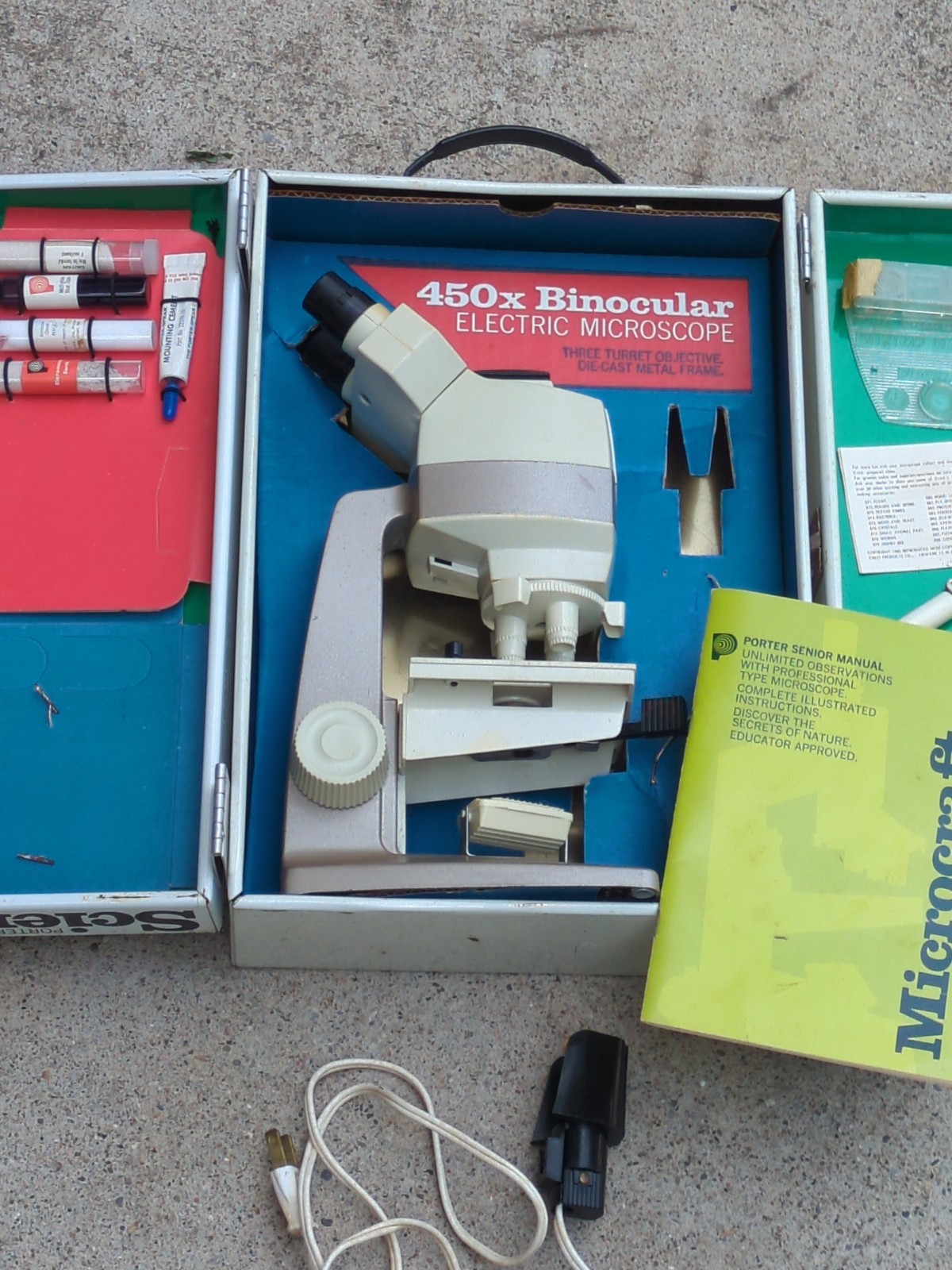 Porter Microcraft Microscope Laboratory Vintage