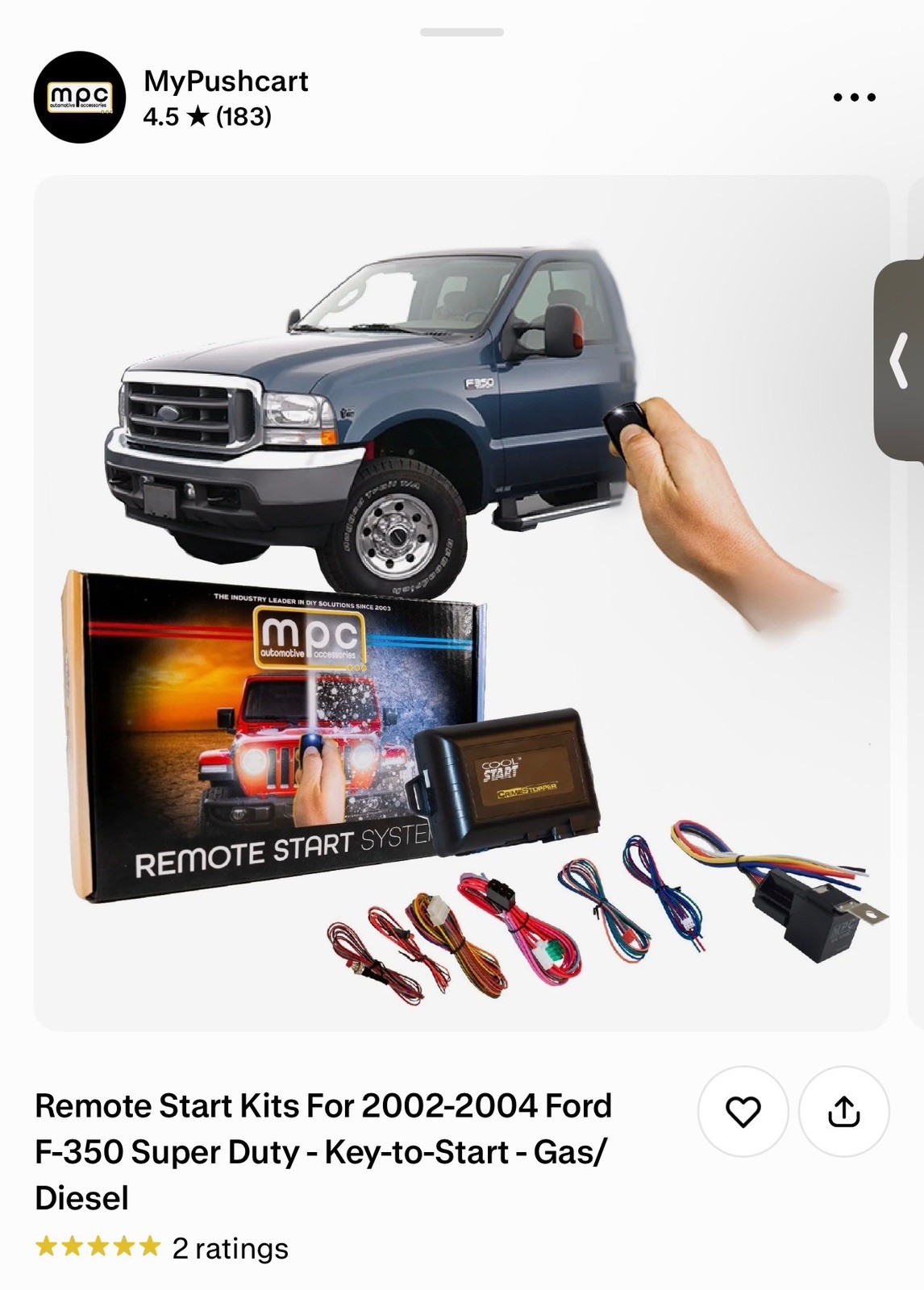 Remote Start Kit For 2002-2004 Ford F-350.  Uses Your Factory Remotes