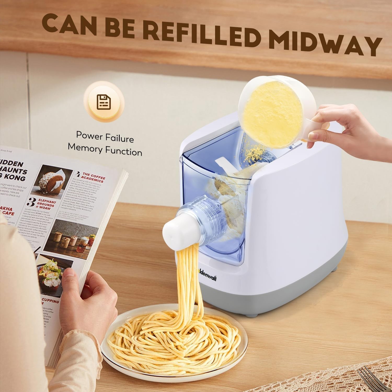 Automatic Pasta Maker Machine Electric 12 Discs Digital Control White