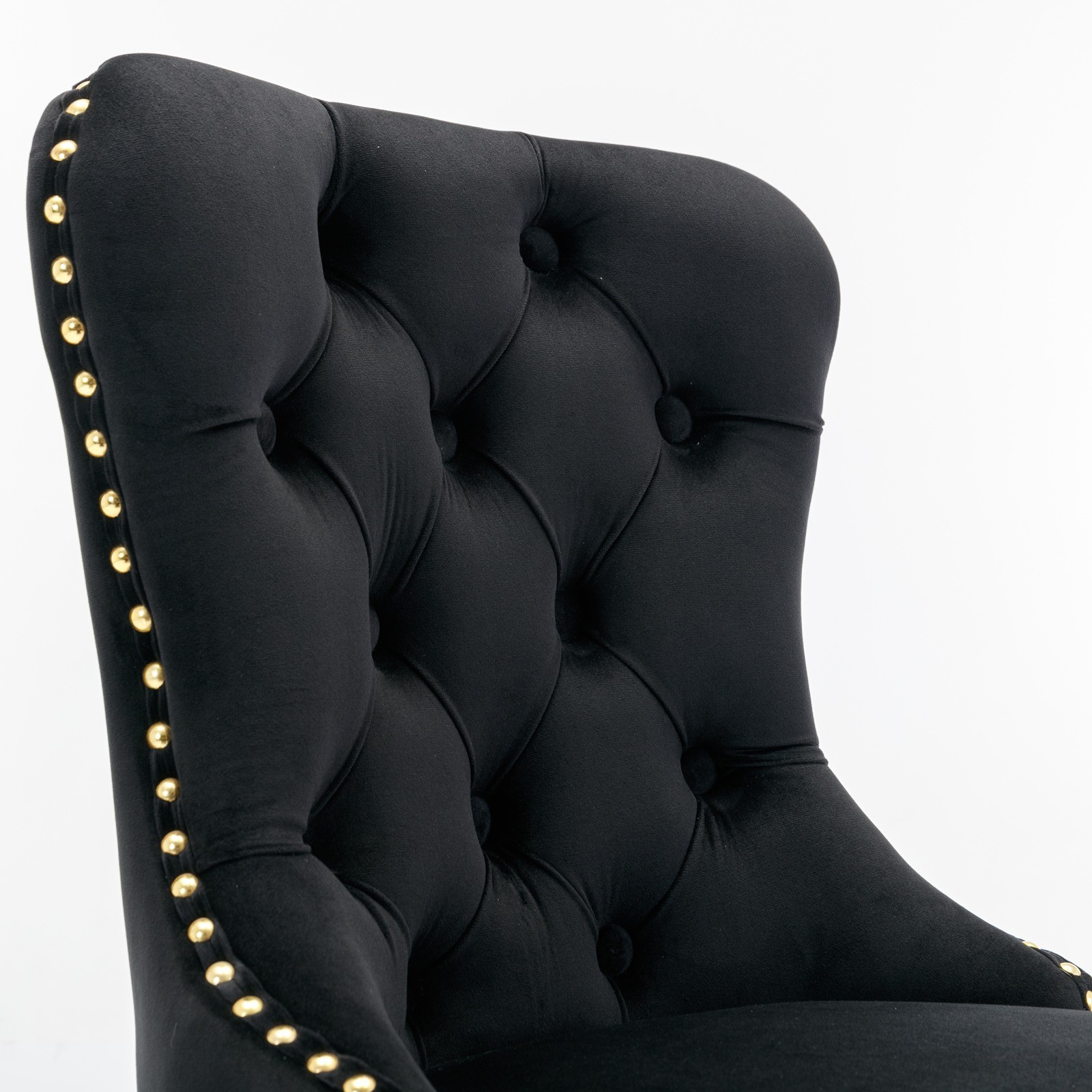 A&A Furniture Golden Swivel Velvet Barstools - Adjustable (27-35"), Tufted