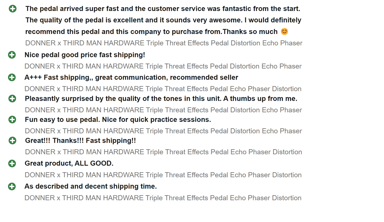 DONNER x THIRD MAN HARDWARE Triple Threat Echo Phaser Distortion Effects Pedal