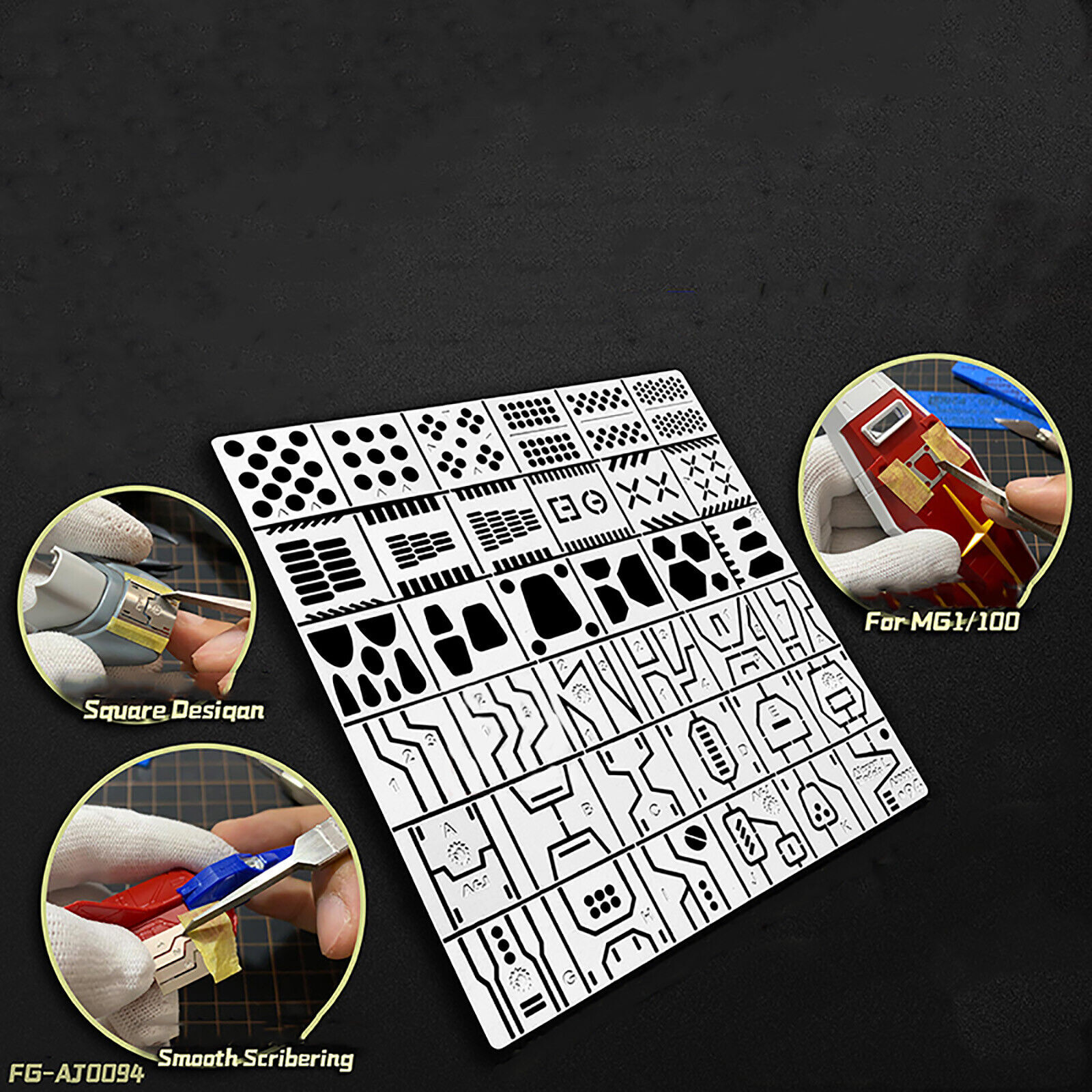 For Dragon Horn  S-Template MG Engraving Auxiliary Ruler Plate DIY Tools