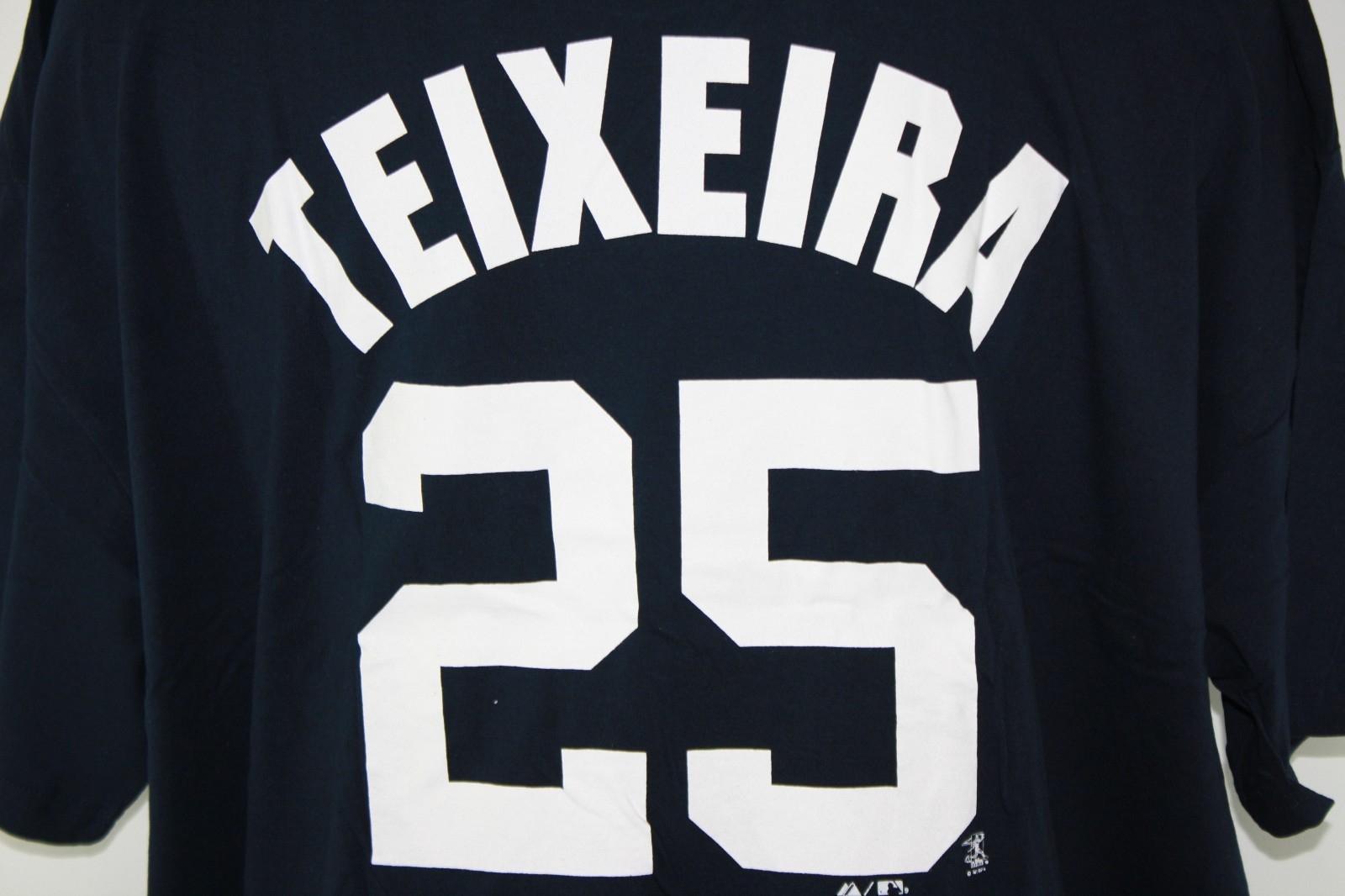 Mens Majestic New York Yankees Mark Teixeira #25 MLB Navy Big & Tall T-Shirt