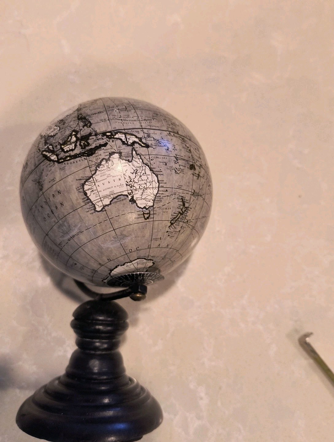 Desktop World Map Rotating Globe With Wooden Base 7" India
