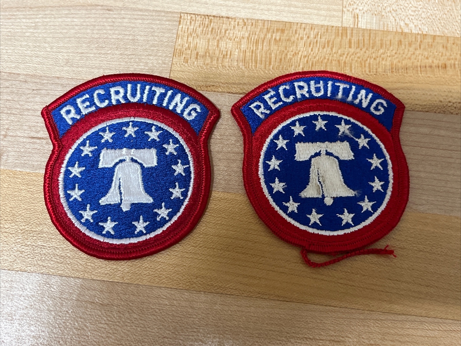 2 MILITARY PATCH SEW ON US ARMY COLORED RECRUITING LIBERTY BELL